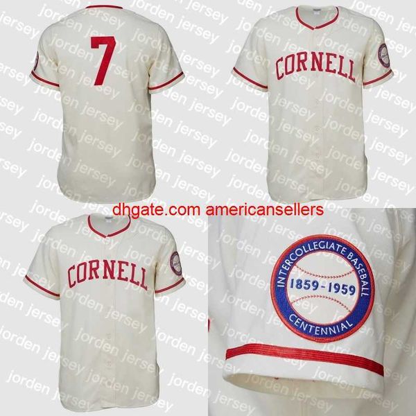 Baseball-Trikots Cornell Big Red 1959 Home Jersey Shirt Benutzerdefinierte Männer Frauen Jugend Jeder Name und Nummer Double Stitche