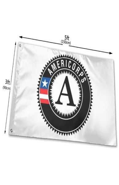 Americorps American Flags на открытом воздухе 3039 x 5039 футов 100D Polyester Fast Frys Color с двумя латунными Grommets2934748