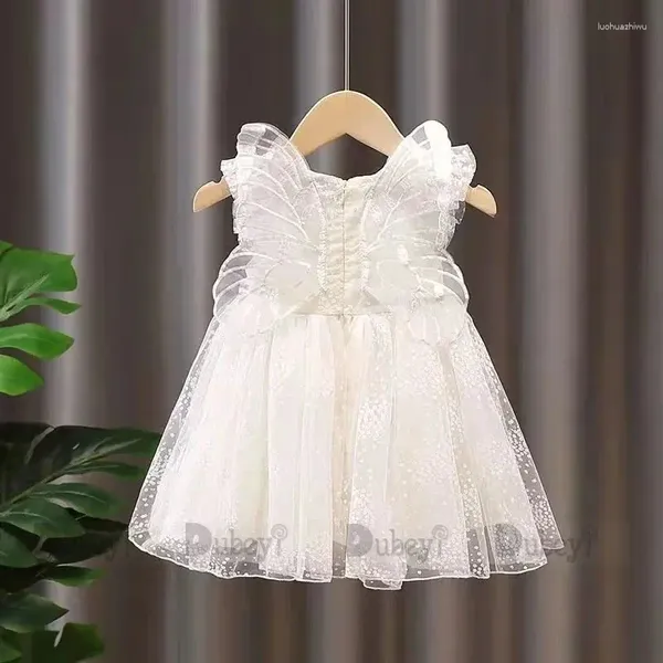 Kız Elbise Yürümeye Başlayan Kız Bebek Kız Beyaz Çırpma Elbise Çocuklar İçin Kelebek Kanatları Sevimli Infantil Kostüm Doğum Günü Partisi