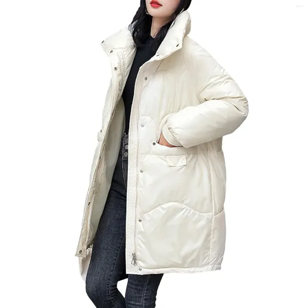 Giacche da donna Giacca invernale da donna in poliestere Cappotto sciolto leggero caldo manica lunga giacca a vento anni '90