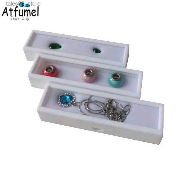 Juwelierschachteln 6pcs Top Glas Edelstein -Display -Box Diamant Halskette Stein Storage Show Hülle Perlen Edelstein Schmuckbehälter Halter Jar Großhandel Q231109