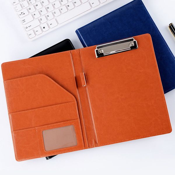 Filing Supplies A5 Clipboard Folder PU Leather Organizer Office Manager Clip Writing Pad Legal Paper Contract Flip Flat Head Anti-Slip Anti-Rust 230408