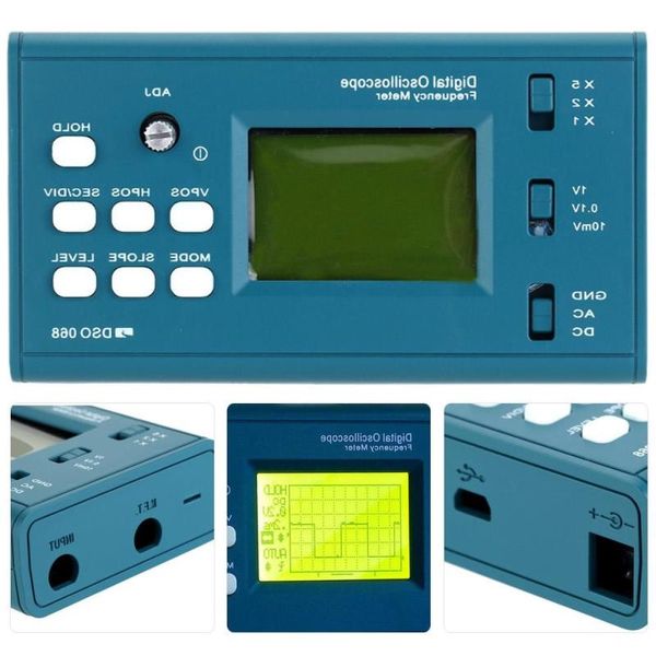 Oscilloscope de stockage numérique LCD / compteur de fréquence Kit de bricolage avec sonde BNC professionnelle Interface USB DSO 20MSa / s 3MHz Dcjcd