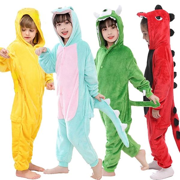 Детские пижамы, детские пижамы с единорогом и динозавром, одеяло с рисунком животных, детские пижамы, зимняя одежда для мальчиков и девочек, Licorne Jumspuit 231108