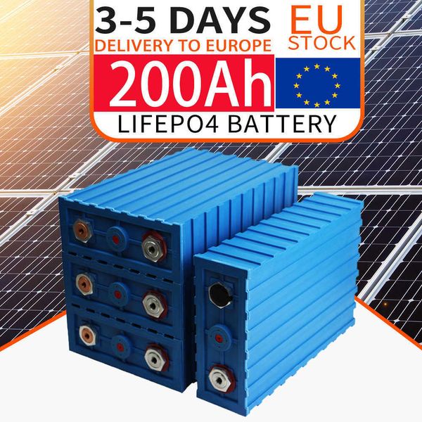 LifePO4 Bateria 200AH 3,2V Célula de bateria de fosfato de ferro recarregável de lítio para sistema solar de energia RV TROLING MOTOR IMATE