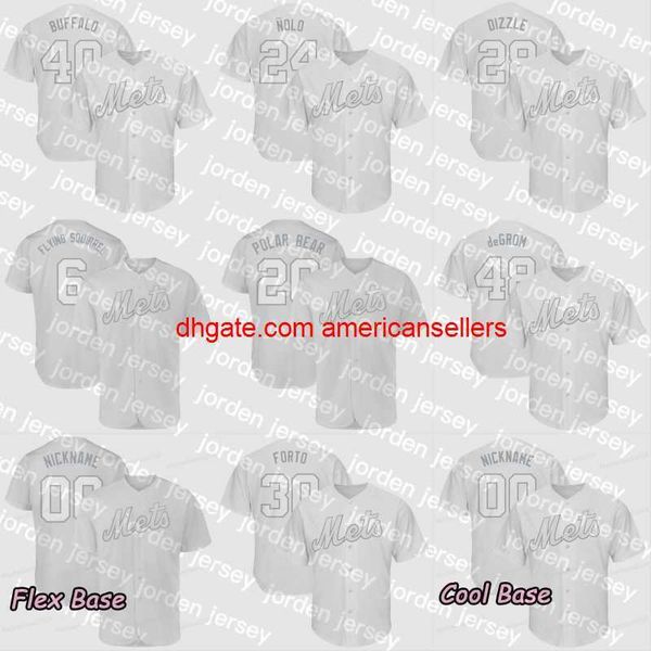 Maglie da baseball Pete Alonso Polar Bear NY 2019 Giocatori Weekend McNeil Flying Squirrel deGrom Stroman HDMH Davis DIZZLE Conforto S