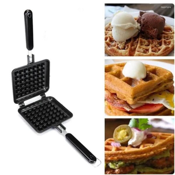 Moldes de cozimento Bolo Molde Casa Waffle Antiaderente Pastelaria Fogão de Gás Bandeja DIY Conjunto de Ferramentas Malha Muffin Máquina