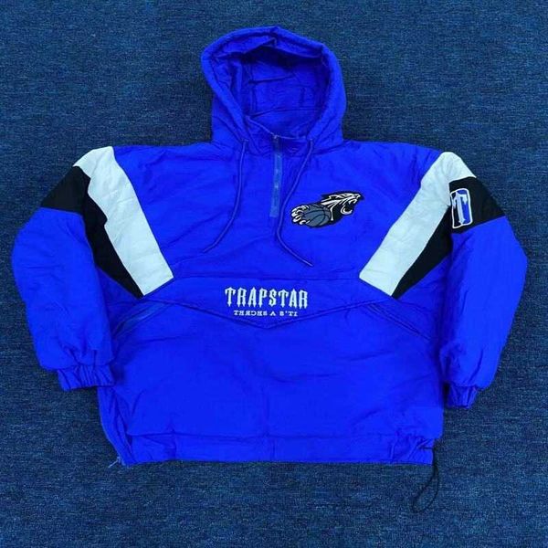 Новое осенне-зимнее хлопковое пальто Trapstar Blue Tiger Label, утепленная куртка с капюшоном, пара, универсальная ветровка в уличном стиле, спортивный костюм 2023 High Jac Kk4a