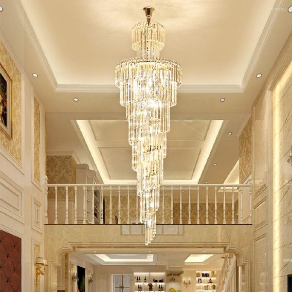 Lampadiers LED LAMPAGGIO LAMPAGGIO Crystal Luxuria Lampadella moderna soggiorno cromato Spirale Spirale Spirale LNG Duplex Villa Decorative