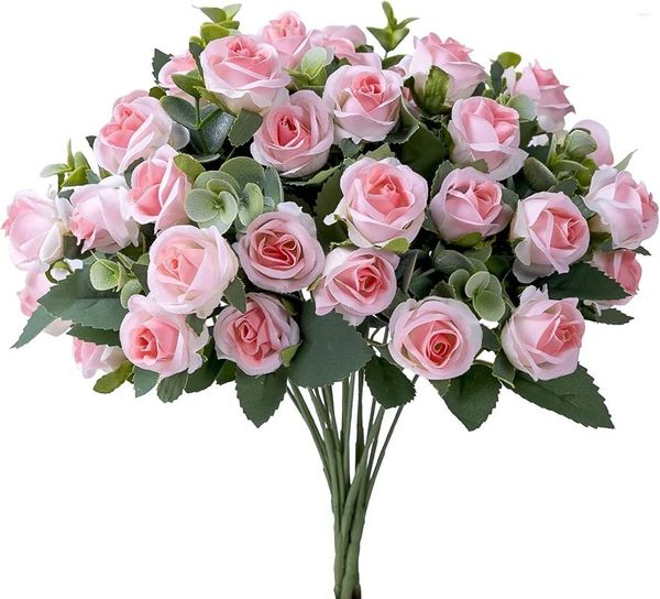 Fiori decorativi Bouquet artificiale di peonia di seta rosa rosa 5 forchette e 11 teste finte per la decorazione domestica di nozze per interni