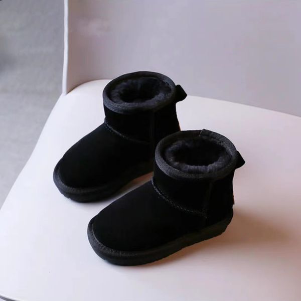 Crianças botas moda super mini botas de neve mulheres pele tasman castanha areia bege inverno australiano botas nuas bowknot botas