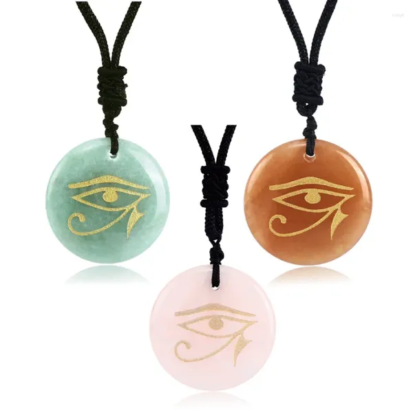 Pingente colares estilo olho de horus charme pedra colar ametista rosa quartzo reiki cura cristal jóias suporte personalizado
