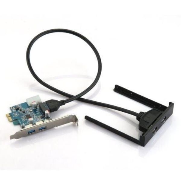 Freeshipping Hot PCI Express PCI-E Card 2 Port Hub Adaptador USB 30 Painel Frontal 5 Gbps Hi-Speed Hixps