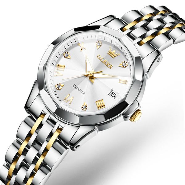 Relógios automáticos de diamante com liberação Montre De Luxe Relógios 36MM Automático Ouro Aço Inoxidável 904L Relógios de pulso com calendário duplo