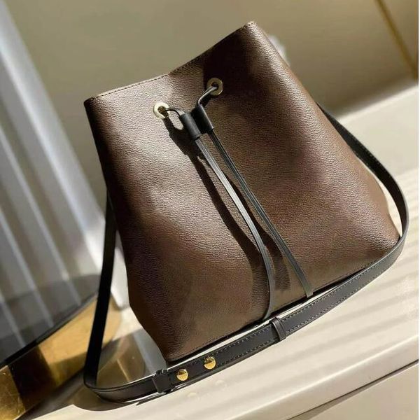 2023 Женские сумки высшего качества NEONOE Bucket Роскошная сумка из натуральной кожи Брендовая дизайнерская сумка Теленок на одно плечо Диагональные сумки