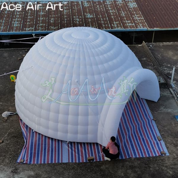 16 Изменение красочного освещения надувного надувного Igloo Camping Marquee White Dome палатка со свободной воздушной воздуходувкой для вечеринки