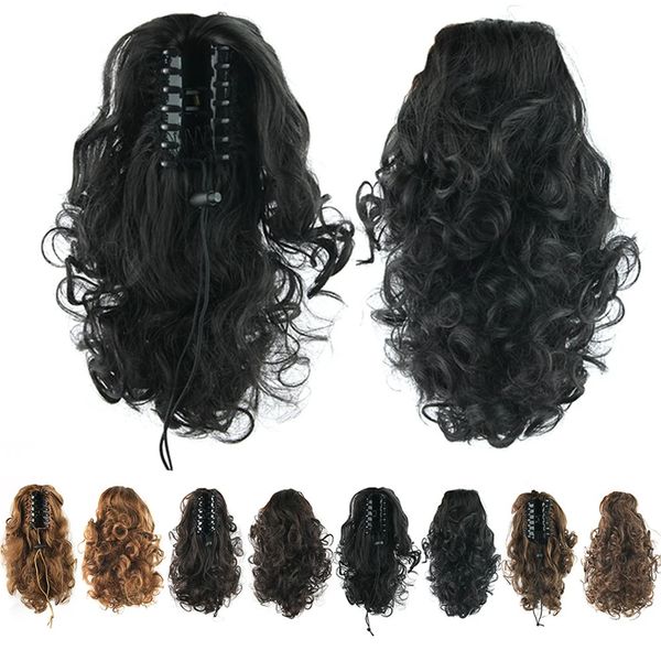 Perucas sintéticas soowee curto profundo encaracolado garra rabos de cavalo cabelo sintético pouco cauda clipe em pedaço de cabelo para mulher 231108