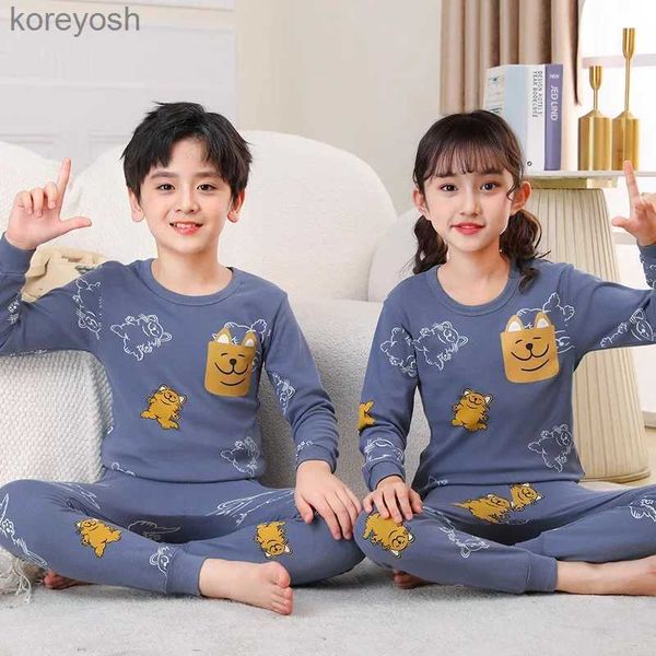 Pyjamas Kinderpyjamas für Jungen 2 4 5 6 7 8 9 10 11 12 13 14 Jahre Baumwoll-Nachtwäscheset Weihnachtspyjamas Grüner Kinderpyjama KleidungL231109