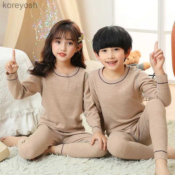 Pijamas outono bebê crianças roupa interior térmica crianças conjuntos de roupas sem costura pijamas para meninos meninas conjuntos de pijamas de inverno adolescentes roupas l231108