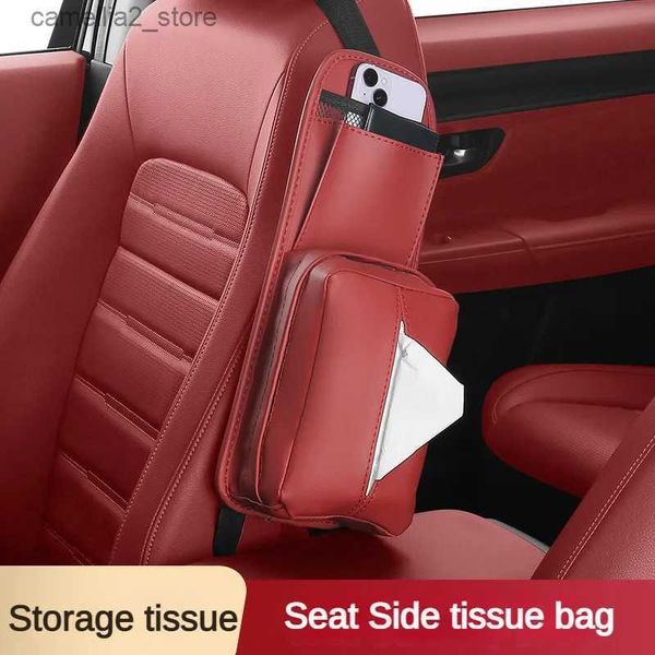 Organizador de carro Assento traseiro do carro Organizador Bolsa de armazenamento com bandeja de mesa dobrável Suporte para tablet Caixa de tecido Auto Back Seat Bag Protetor Acessórios Q231109