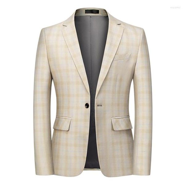 Herrenanzüge Herrenmode Hochwertiger Blazer Casual Plaid Slim Hochzeitskleid Social Business Formal Suit Men Plus Size S-6XL
