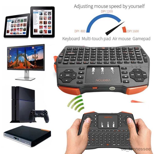 Teclados Teclados Plus Mini 2.4G Teclado Sem Fio Fly Air Mouse Touchpad para TV R231109