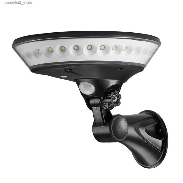 Luzes de parede solares 1/2/4 PCS 360 Iluminação PIR Sensor de movimento Luz de parede solar redonda Lâmpada de energia solar para jardim circular Lâmpada de rua externa brilhante Q231109