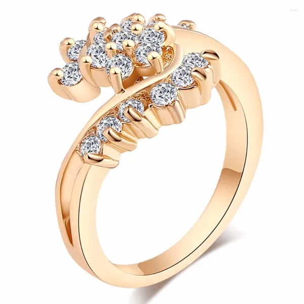 Anéis de cluster flores cristal feminino para mulheres cruz coração meninas casamento bandas de noivado moda festa anel atacado