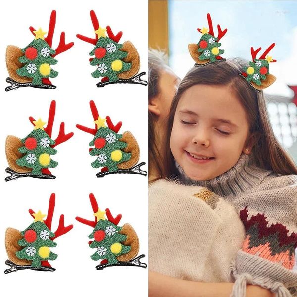 Acessórios de cabelo Ncmama 2 Pcs Christmas Deer Ear Hairpin para Mulheres Meninas Cute Elk Antlers Clips Barrettes Kids Headwear