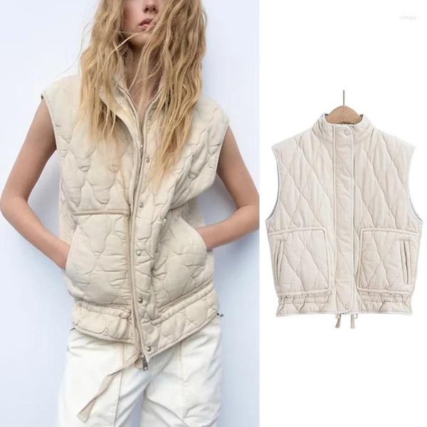 Gilet da donna ZR Vest 2023 Inverno e autunno senza maniche Donna Y2k Streetwear caldo gilet spesso casual in capispalla