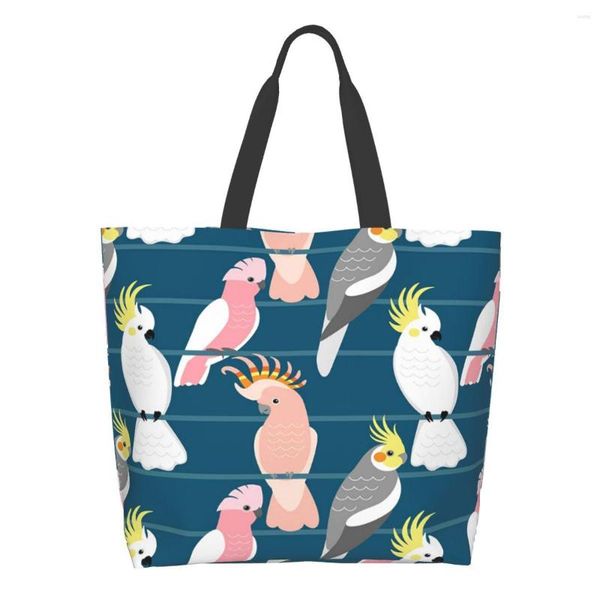 Bolsas de compras Mulheres Bolsa de ombro Papagans de cartoon papagaio de grande capacidade para mulheres para mulheres