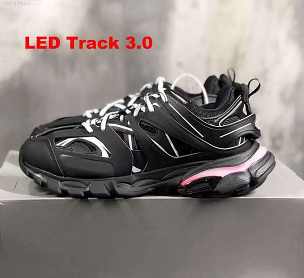 Chaussures habillees Designer Led Track 3 3.0 Chaussure Hommes Femmes Baskets Triple Noir Blanc Rose Bleu Orange Jaune Vert Tess. Кроссовки Gomma Pistes Sports 203ess