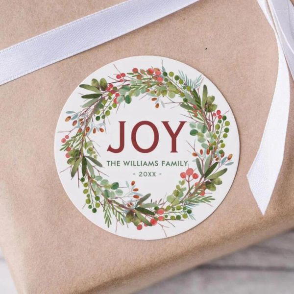 Forniture per feste rotonde regali regalo natalizi Nome etichette allegri personalizzate personalizzate
