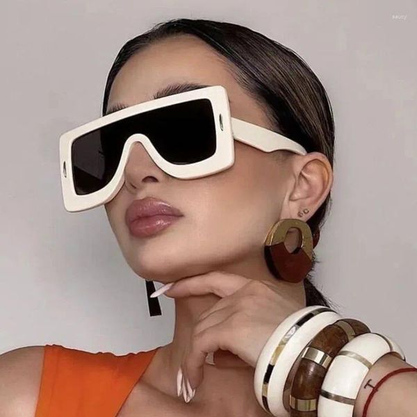 Sonnenbrille Quadratischer Übergroßer Rahmen 2023 Große Damen Futuristische Y2k Outdoor Lady Big Girl Sonnenschutz