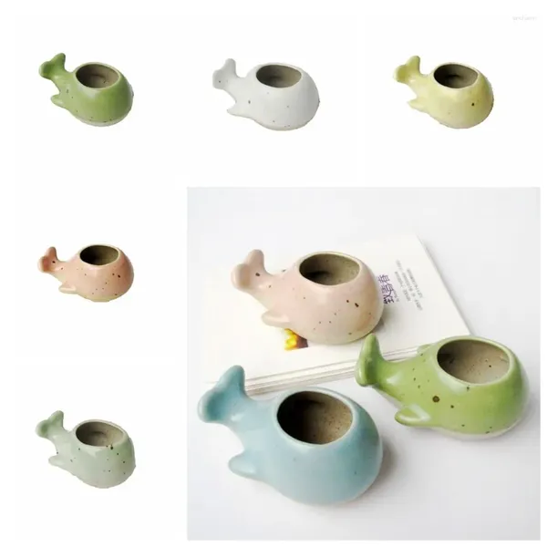 Vasi vaso da fiori in ceramica succulente cartone animato carino piccola balena mini pollice decorazione per casa/giardino/ufficio