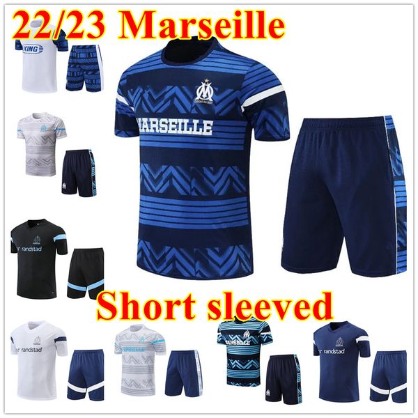 2023 Neuer Stil Marseille Trascksuits Fußball Jersey Herren Trainingsanzug Top 22/23 Olympique de MarseilleS Survêtement Maillot Fuß Kurzarm Sportswear-Sets