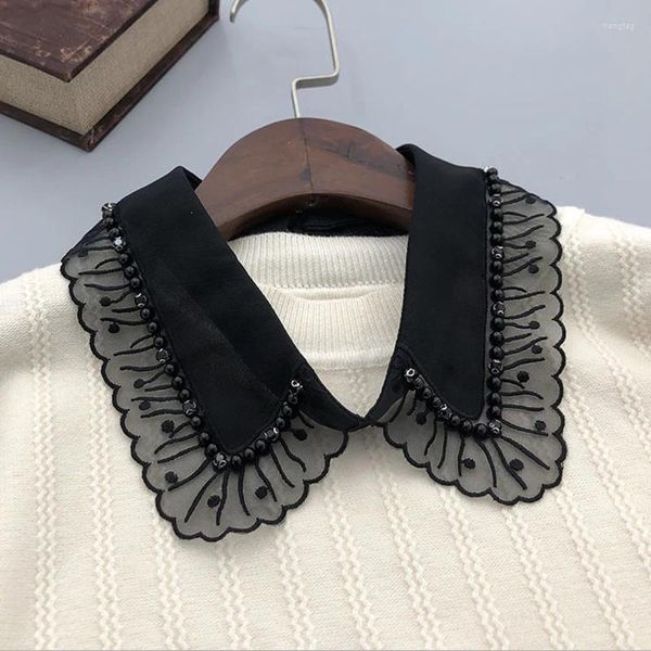 Papillon Perline moda Camicia Colletto finto per donna Colletti staccabili Bavero Camicetta Maglione False cravatte Accessorio per vestiti