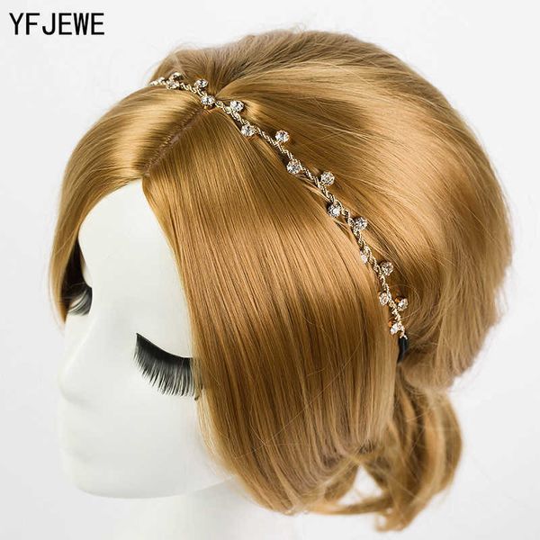 Gioielli per capelli da sposa YFJEWE Spedizione gratuita Accessori per capelli da donna Catena di cristallo Charms Fasce per la testa Gioielli da donna Gioielli per capelli da sposa H008 P230408