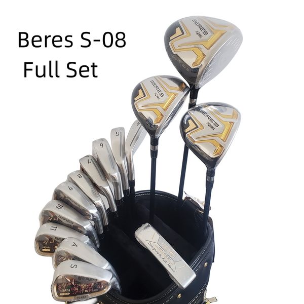 Novos clubes de golfe 4 estrelas honma S-08 conjunto completo honma beres S-08 motorista fairway madeiras ferros putter eixo grafite com cobertura cabeça/14 peças