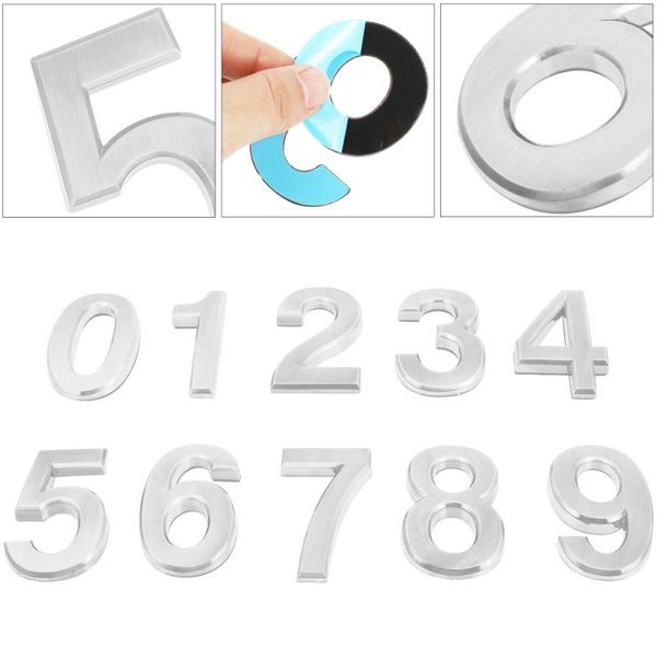 Другое оборудование для дверей 10pcs 3D Self-Adhesive House Numbers 0-9 Наклейка Номер почтового ящика