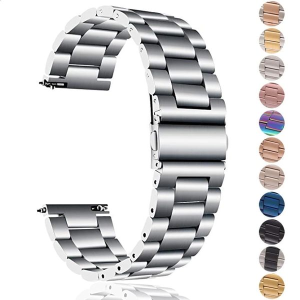 Faixas de relógio 18mm 22mm 20mm 24mm Banda Galaxy Watch 5 4 3 42 46mm 5Pro 45mm Pulseira de aço inoxidável para Amazfit Bip GTR 4 231109