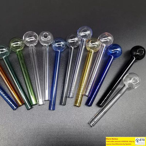 Atacado 4 polegadas coloridas coloridas de óleo de vidro de pirex tubo fumando tubo tobcco oleas de erva pregos tubos de mão grandes tubos dicas de unhas vs bongos