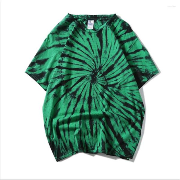 Magliette da uomo Swirl Tie Dye T-shirt Uomo 2023 Estate girocollo Hip Hop Tee magliette per 5 colori goccia