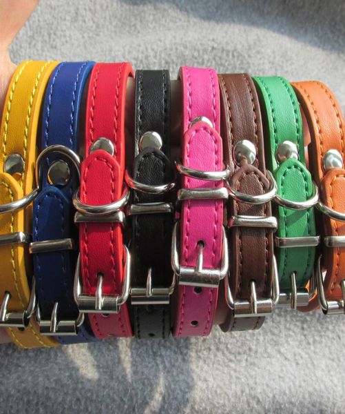 20 Stück / Menge Günstiges Haustierhalsband aus PU-Leder für Katzen und Hunde für kleine Hunde in verschiedenen Farben erhältlich4561409