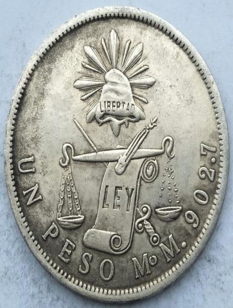 Monete antiche del Messico Collezione di monete COPIA 1 peso bilancia e spada 1872 monete di rame antiche1787361