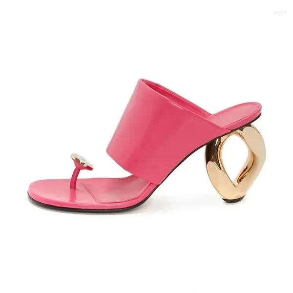 Pantofole Sandali con punta tonda Sandali con tacco Tacco alto Intarsio di diamanti Taglio superficiale Scarpe da donna alla moda e comode