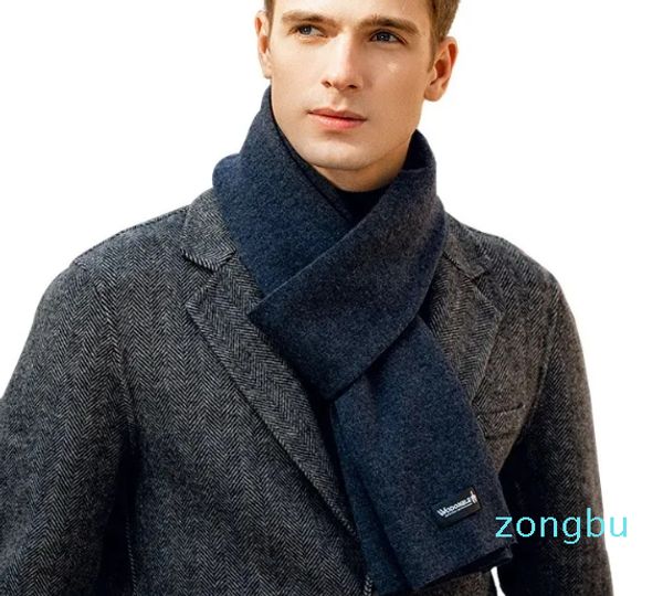 Lenços Maikun moda masculina lenço de lã cor pura simples e versátil inverno quente cashmere cachecol high-end presente conjunto