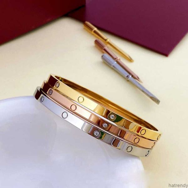 4 mm sottile 6 ° braccialetto di design in acciaio al titanio donna uomo amore argento oro rosa cacciavite a vite braccialetti per unghie braccialetto coppia gioielli con borsa originale Xsnn