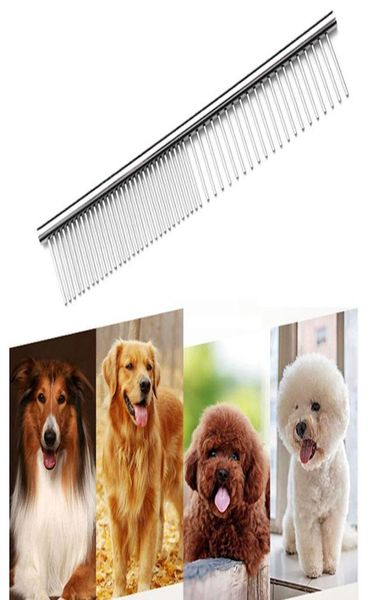 Pettini per animali domestici in acciaio inossidabile Strumenti di bellezza per toelettatura di cani di gatto Strumento professionale Denti arrotondati per rimuovere nodi grovigli FHL461WLL2469147