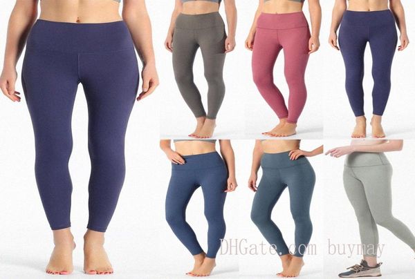 woman -32 Fitness athlétique solide pantalons de Yoga femmes filles taille haute tenues de course dames sport Fu noir Leggings dame undéfinilemens pantalon entraînement 04041926782